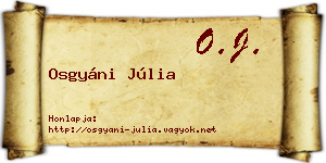 Osgyáni Júlia névjegykártya